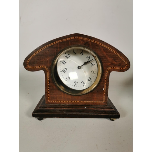 390 - Four items, one vintage H. Samuel quartz clock and Weathermaster barometer on mahogany plaque, one v... 