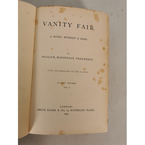 419 - A leather bound vol. 1 Vanity Fair by W. M. Thackeray with illustrations by the author