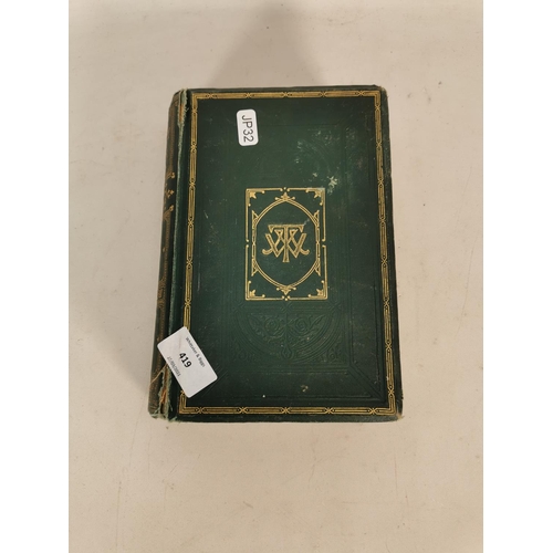 419 - A leather bound vol. 1 Vanity Fair by W. M. Thackeray with illustrations by the author