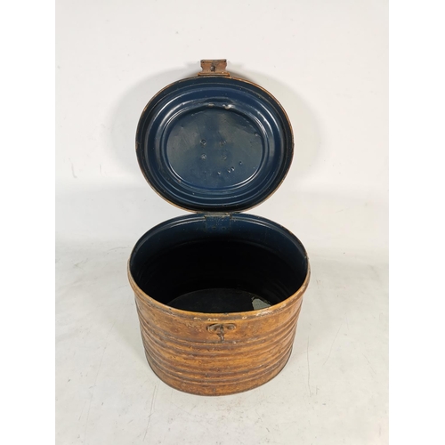 425 - An early 20th century metal top hat box