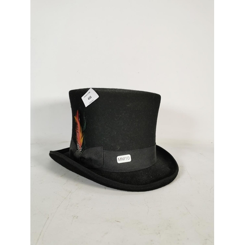 426 - A hand made 100% wool top hat