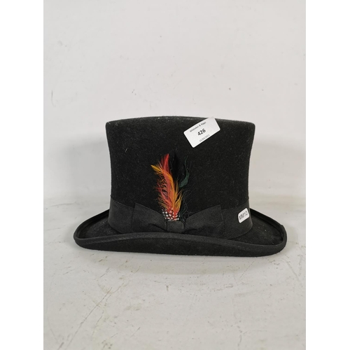 426 - A hand made 100% wool top hat