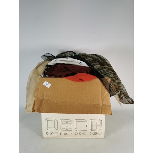 435 - A box containing a large quantity of vintage ladies hats and scarves