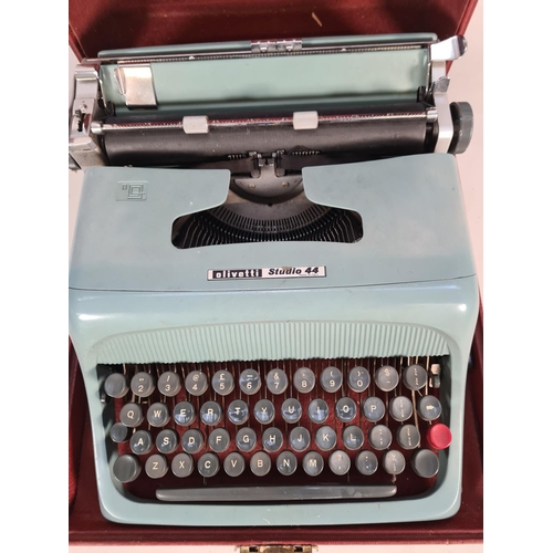 399 - A vintage cased Olivetti Studio 44 typewriter