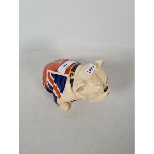 288 - A Royal Doulton British bulldog figurine with Union Jack flag, Rd No. 645658 - approx. 15cm high