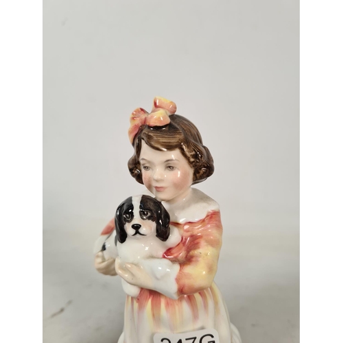 290 - Two Royal Doulton figurines, one Faithful Friend - HN 3696 and one My First Figurine - HN 3424