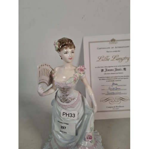 297 - A Coalport limited edition no. 2096 of 12,500 Femmes Fatales Lillie Langfry figurine with certificat... 