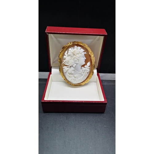 105 - A Victorian 9ct gold cameo brooch - approx. gross weight 14.89 grams and 5.5cm high x 4.5cm wide