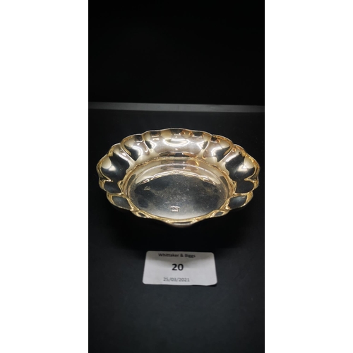 20 - A hallmarked Birmingham silver dish with scalloped edge by Barker Brothers Silver Ltd, dated 1971 - ... 