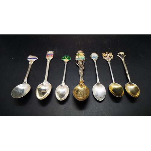25 - Twenty two various collectors spoons to include five late 19th century Queen Victoria half rupee coi... 