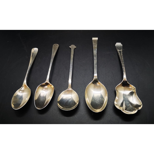 28 - Five various hallmarked Sheffield silver teaspoons - approx. gross combined weight 88 grams