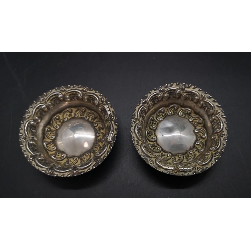 39 - Two hallmarked Birmingham silver miniature repousse dishes by S Blanckensee & Son Ltd, dated 1899 - ... 