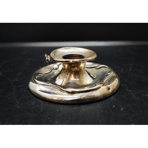 50 - A hallmarked Birmingham silver capstan inkwell with weighted base - approx. 3cm high x 7cm diameter