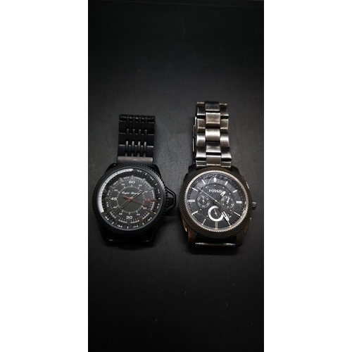 53 - Two wristwatches, one black English Laundry EL5572 water resistant quartz with stainless steel back ... 