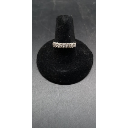 92 - A hallmarked 9ct gold diamond ring, size R ½ - approx. 1.86 grams