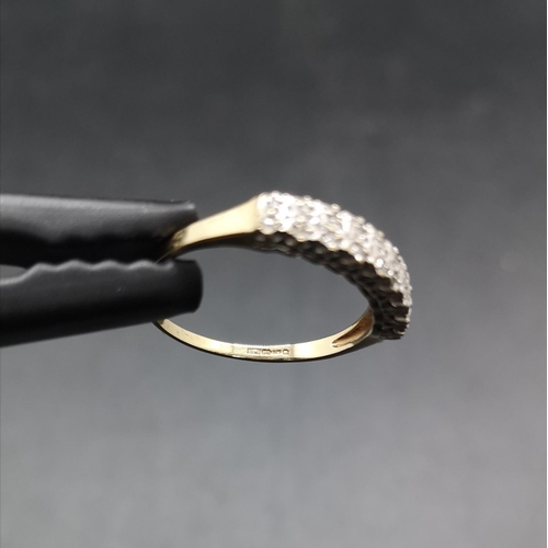 92 - A hallmarked 9ct gold diamond ring, size R ½ - approx. 1.86 grams