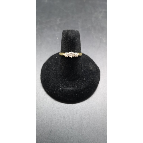 98 - A hallmarked 18ct gold diamond ring, size O - approx. gross weight 2.52 grams