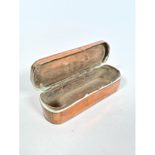 264 - A 19th century copper oblong snuff box - approx. 10cm wide x 3.5cm deep x 2.5cm high