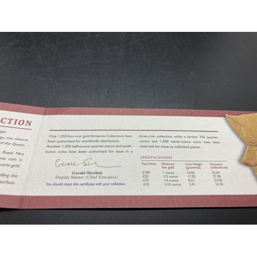 182 - A cased 2003 gold proof Britannia four coin collection