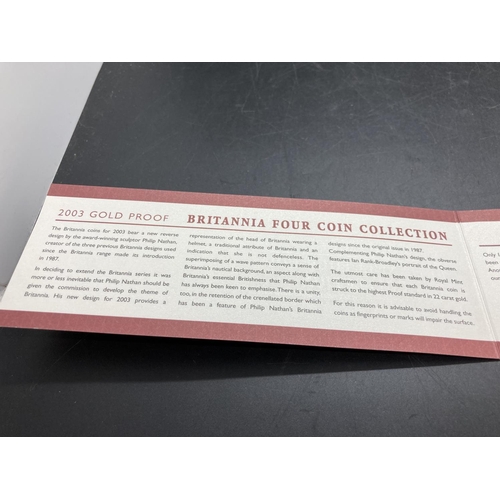 182 - A cased 2003 gold proof Britannia four coin collection