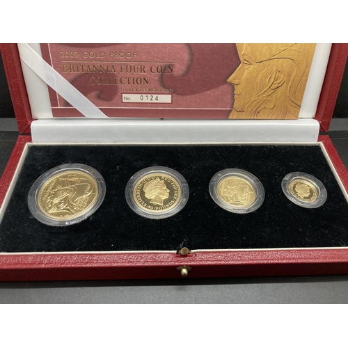 182 - A cased 2003 gold proof Britannia four coin collection