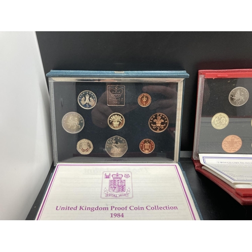 192 - Thirteen cased Royal Mint United Kingdom Proof Coin Collections for years 1984, 1985, 1986, 1987, 19... 