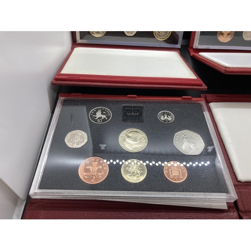 192 - Thirteen cased Royal Mint United Kingdom Proof Coin Collections for years 1984, 1985, 1986, 1987, 19... 