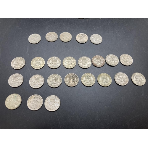 207 - Approx. 143 sixpences including five pre 1946 50% silver examples