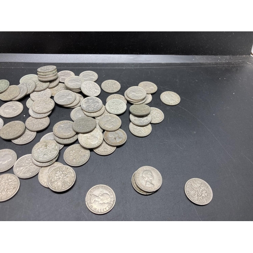 207 - Approx. 143 sixpences including five pre 1946 50% silver examples