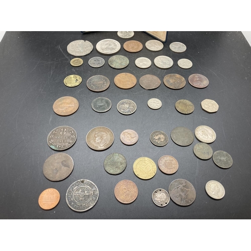 208 - A collection of mixed coins to include 92.5% silver South African 1 shilling and 2 shilling, 90% sil... 