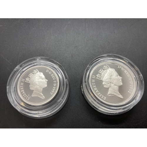217 - A cased Royal Mint 1992 92.5% silver proof ten pence two coin set - Limited to 35,000