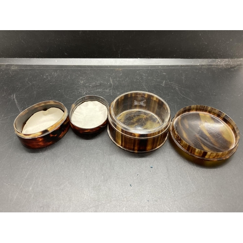 248 - Two vintage faux tortoise shell snuff boxes