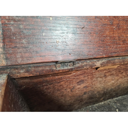 340 - An antique oak two division handled box - approx. 20cm high x 45cm wide x 30cm deep