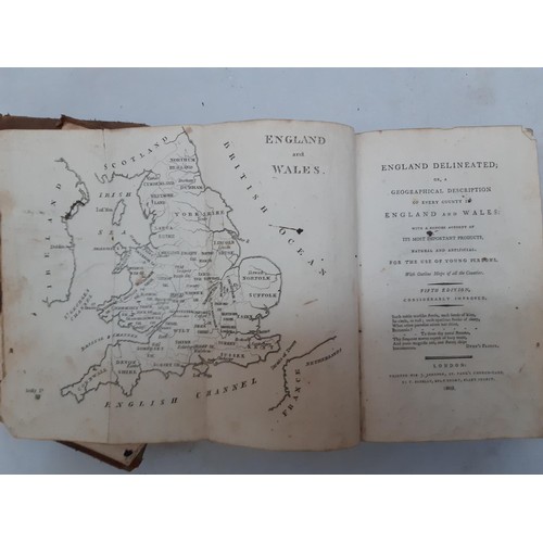 423 - A collection of various antique and vintage books to include 'England Delineated Or A Geographical D... 