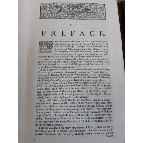 413 - Three antique books to include vol. 1 and 2 of  'The Gardeners Dictionary' by Philip Miller and 'Mod... 