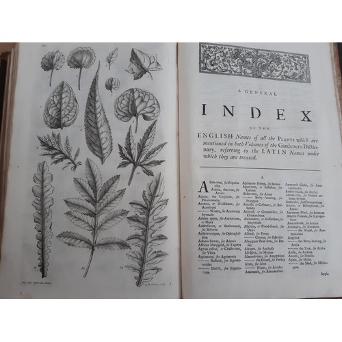 413 - Three antique books to include vol. 1 and 2 of  'The Gardeners Dictionary' by Philip Miller and 'Mod... 