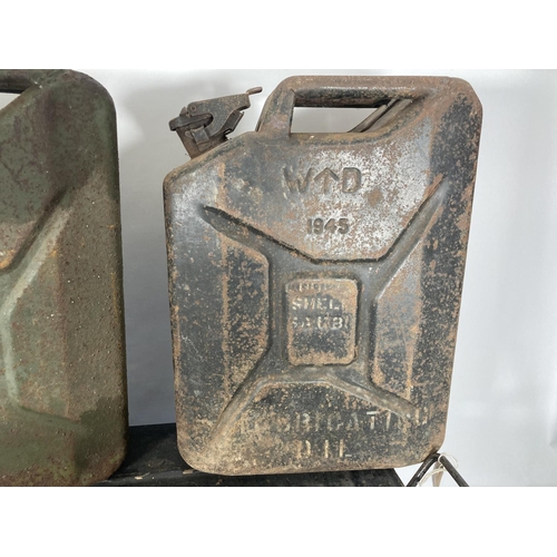 48 - Three WWII items all dated 1943, two jerry cans and one equipment box