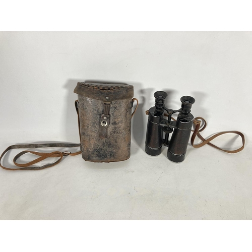 59 - A pair of pre WWI German Busch binoculars with case - as used by Naval officers