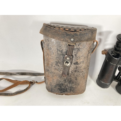 59 - A pair of pre WWI German Busch binoculars with case - as used by Naval officers