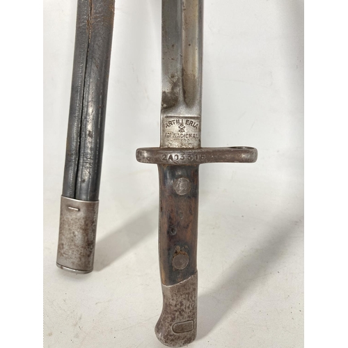 83 - A Spanish Artilleria Mauser bayonet, circa 1913 - blade approx. 39.5cm long