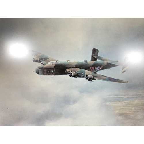 94 - A signed limited edition print of a Halifax bomber titled 'Friday the Thirteenth' by K.B Hancock - a... 