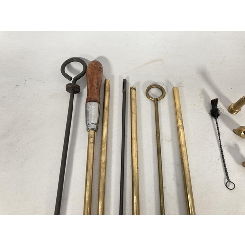 73 - Three items, one musket/shotgun cleaning rod and two pistol cleaning rods