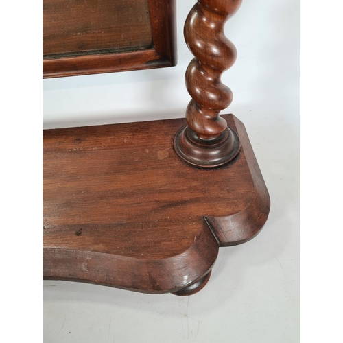 166 - A Victorian mahogany dressing table mirror on barley twist supports - approx. 71cm high x 68cm wide ... 