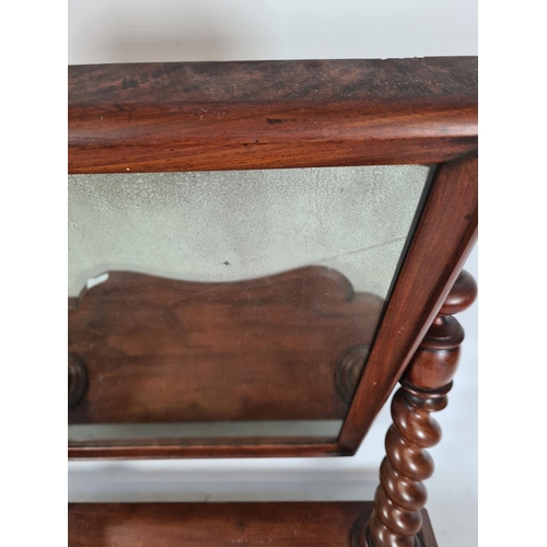 166 - A Victorian mahogany dressing table mirror on barley twist supports - approx. 71cm high x 68cm wide ... 