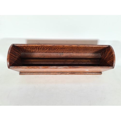 168 - A 1920s/30s oak desk tidy - approx. 19cm high x 50cm wide x 12.5cm deep