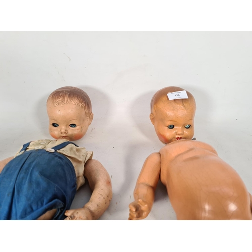 226 - Two vintage articulated dolls to include one Rosebud