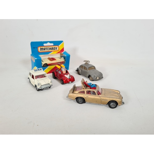 227 - Five various die-cast model vehicles to include a Corgi James Bond Aston Martin DB5 complete with ej... 