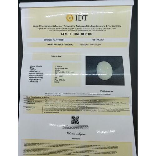 116C - An IDT certified 2.55ct natural opal gemstone