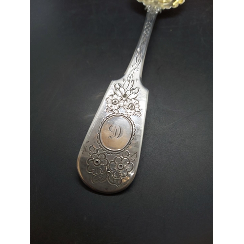 120 - A Victorian hallmarked Edinburgh silver fruit serving spoon - approx. gross weight 64 grams and 22cm... 