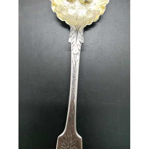 120 - A Victorian hallmarked Edinburgh silver fruit serving spoon - approx. gross weight 64 grams and 22cm... 